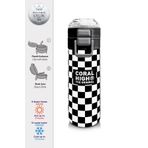 Coral High 500 ml 31877 Kids Siyah Beyaz Dama Desenli Pipetli Çelik Termos