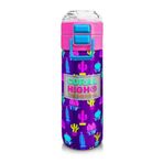 Coral High 500 ml 31899 Kids Mor Pembe Kaktüs Desenli Pipetli Çelik Termos
