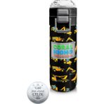 Coral High 500 ml 31920 Kids Siyah Sarı İş Makinesi Desenli Pipetli Çelik Termos