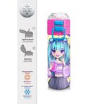 Coral High 500 ml 31942 Kids Mor Pembe Anime Kız Desenli Pipetli Çelik Termos