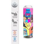 Coral High 500 ml 31943 Kids Gri Mavi Pembe Anime Desenli Pipetli ve Direkt İçim Çelik Termos