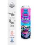 Coral High 500 ml 31957 Kids Pembe Mor Kaplumbağa Desenli Pipetli Çelik Termos