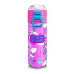 Coral High 500 ml 31978 Kids Mor Açık Pembe Unicorn Desenli Pipetli Çelik Termos