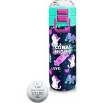 Coral High 500 ml 31983 Kids Lacivert Pembe Kedili Paten Desenli Pipetli Çelik Termos