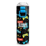 Coral High 500 ml 31984 Kids Siyah Mavi Gamer Desenli Pipetli Çelik Termos
