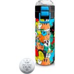 Coral High 500 ml 31990 Kids Siyah Karikatür Çizgili Desenli Pipetli Çelik Termos