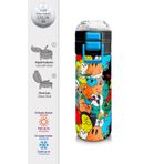 Coral High 500 ml 31990 Kids Siyah Karikatür Çizgili Desenli Pipetli Çelik Termos