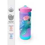 Coral High Açık Pembe Mavi Kaplumbağa Desenli Katlanır Ağızlıklı Çelik Termos 650 ml 38383
