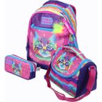 Coral High Ch 23477 Renkli Kedi - 3' Lü Okul Çantası Seti - Sırt ve Beslenme Çantası + Kalemlik - 45x30x15 cm - Çok - Renkli