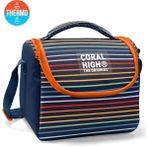 Coral High Çok Renkli Çizgi Desenli Thermo Beslenme Çantası 37131 - 1 Adet - Lacicert - Kırmızı
