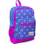 Coral High Dört Bölmeli Kalp Desenli Lavanta Pembe Okul Çantası 27x38x14 Cm Çocuklar İçin