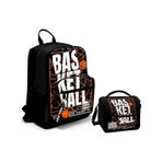 Coral High Dort Bolmeli Ortaokul Cantasi Ve Beslenme Cantasi Seti - Siyah Basketbol - Erkek Cocuk