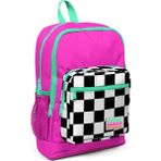Coral High Dört Bölmeli Pembe Damalı Okul Çantası Ortopedik Tasarım 27x38x14 Cm İlkokul İçin