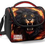 Coral High Erkek Çocuk İlkokul Beslenme Çantası, Siyah Kükreyen Aslan, Isı Yalıtımlı