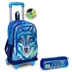 Coral High Erkek Çocuk Mavi Kurt Tekerlekli Okul Çantası ve Kalemlik Seti Kalemlik