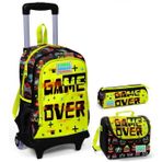 Coral High Game Over Erkek Çocuk Çekçek Çanta Seti - Işıklı Tekerlekler Okul Çantası