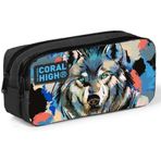 Coral High Iki Bölmeli Erkek Çocuk Siyah Kurt Kalem Çantası Kalemlik