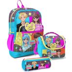 Coral High Ilkokul Cantasi Seti Mavi Pembe Anime - Kiz Cocuk