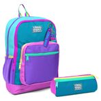 Coral High İlkokul Sırt Çantası ve Kalemlik Seti - Pembe Pastel Renkli - Kız Çocuk - Polyester - Fermuarlı