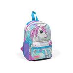 Coral High Kids 23511 Mavi Neon Pembe Unicorn Desenli İki Bölmeli Yuva Sırt Çantası