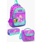 Coral High Kids Açık Pembe Mor Unicornlu Prenses Desenli 3 Lü Okul Çanta Seti Set0123481