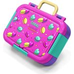 Coral High Kids Açık Pembe Su Yeşili Makaron Desenli Paslanmaz Çelik Beslenme Kabı 39216 - 1 Adet