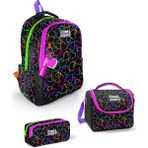 Coral High Kids Çok Renkli Kalp Desenli 3’lü Okul Çanta Seti SET0123670 Unisex Kullanıma Uygun