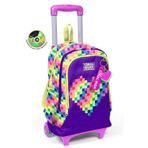 Coral High Kids Çok Renkli Piksel Kalp Desenli Çekçekli 3'lü Çanta Seti SET0134008
