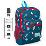 Coral High Kids Dört Gözlü Astronot Baskılı Usb+aux Soketli Erkek Çocuk İlkokul Çantası