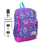 Coral High Kids Dort Gozlu Kiz Cocuk Ilkokul Cantasi - Bisikletle Gezinti - Usb+Aux Soketli