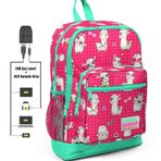 Coral High Kids Dört Gözlü Kız Çocuk İlkokul - Lama Desenli Usb+aux Soketli Okul Çantası