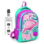 Coral High Kids Flamingo İlk ve Ortaokul Usb ve Aux Çıkışlı Okul Çantası