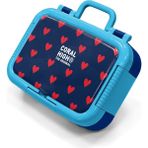 Coral High Kids Lacivert Kırmızı Kalp Desenli Paslanmaz Çelik Beslenme Kabı 39129 - 1 Adet - Malachite