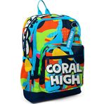 Coral High Kids Lacivert Mavi Graffiti Desenli Dört Bölmeli Okul Sırt Çantası 23777