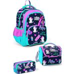 Coral High Kids Lacivert Pembe Kedili Paten Desenli 3'lü Okul Çanta Seti Set0123658