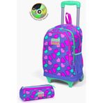 Coral High Kids Lavanta Pembe Kalp Desenli Çekçekli 2'li Çanta Seti Set0223359