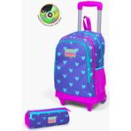 Coral High Kids Lavanta Pembe Kalp Desenli Çekçekli 2'li Çanta Seti Set0223906