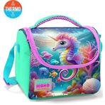 Coral High Kids Mavi Su Yeşili Denizatı Desenli Thermo Beslenme Çantas 11788