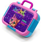 Coral High Kids Mor Pembe Kedi Desenli Paslanmaz Çelik Beslenme Kabı 39245 - 1 Adet