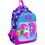 Coral High Kids Mor Pembe Unicorn Desenli Simli Üç Bölmeli Okul Çantası
