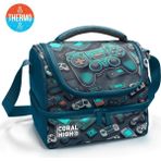 Coral High Kids Nefti Gamer Desenli Thermo Iki Katlı Beslenme Çantası 37220 - 1 Adet - Nane Yeşili