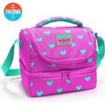 Coral High Kids Neon Pembe Su Yeşili Kalpj Desenli Thermo Iki Katlı Beslenme Çantası 37212 - 1 Adet