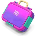Coral High Kids Pembe Mor Renk Geçişli Desenli Paslanmaz Çelik Beslenme Kabı 39270 - 1 Adet