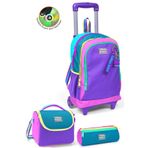 Coral High Kids Pembe Pastel Renkli Üç Bölmeli Çekçekli Okul Sırt Çantası