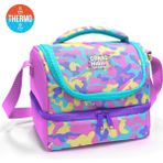 Coral High Kids Pembe Sarı Lavanta Kamuflaj Desenli Thermo Iki Katlı Beslenme Çantası 37201 - 1 Adet - Pembe - Bej