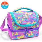 Coral High Kids Pembe Sarı Lavanta Kamuflaj Desenli Thermo İki Katlı Beslenme Çantası 37201