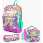 Coral High Kids Pembe Su Yeşili Unicornlu Kız Desenli 3’lü Okul Çanta Seti Set 23733-MİX3 Okul Çanta
