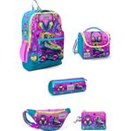 Coral High Kids Pembe Turkuaz Kulaklık Paten Desenli 5'li Okul Çanta Seti 5SET23754