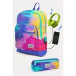 Coral High Kids Renkli Airbrush Desenli Usb'li 2'li Okul Çanta Seti SET0223838v