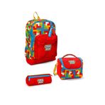 Coral High Kids Renkli Blok Desenli 3 lü Okul Çanta Seti SET0123775